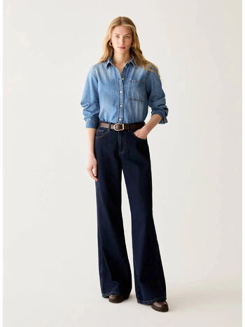 JEANS WIDE LEG, 002 BLU SCURO, small
