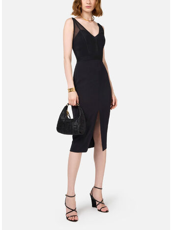 ABITO MIDI CON TOP BUSTIER IN TULLE E CRÊPE, , small