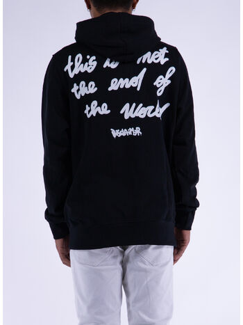 FELPA HOODIE CON STAMPA, NERO, small