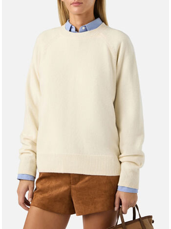 MAGLIONE DELPHINE WOOL, 00023M 10 OFF WHITE, small