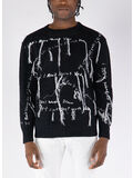 MAGLIONE KNIT LYRIC CREWNECK, 001 BLACK, thumb