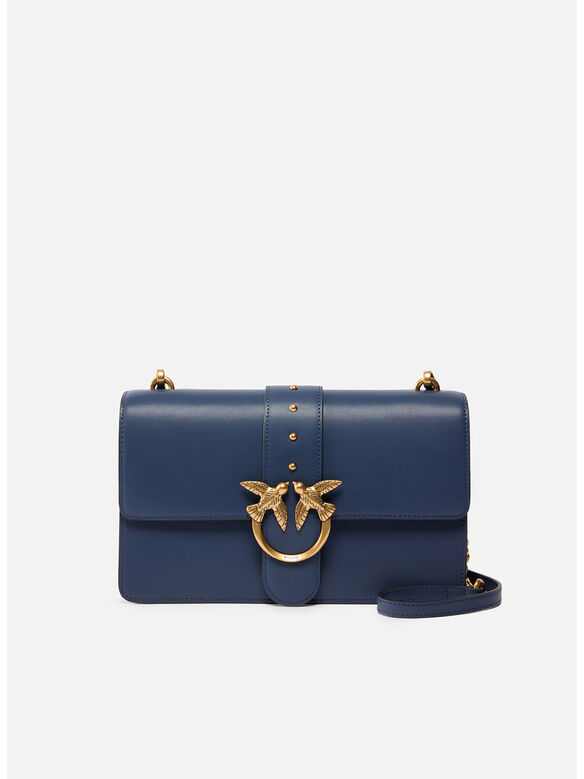 BORSA MEDIA LOVE BAG ONE IN PELLE, G08Q BLUINDACOOMBROSO-ANTIQUE, medium