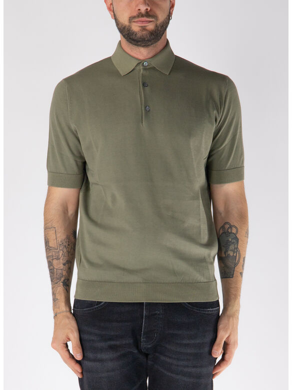 POLO IN MAGLIA A MANICHE CORTE, 591, medium