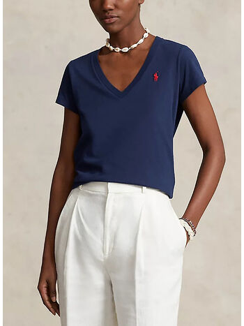 T-SHIRT CON SCOLLO A V, CRUISE NAVY, small
