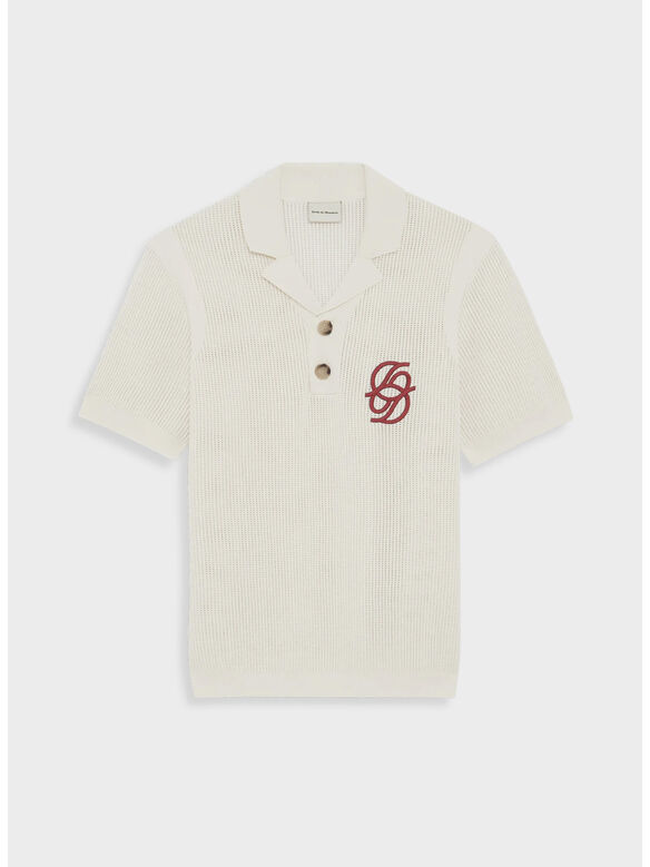 POLO MAILLE MONOGRAME, CM CREAM, medium