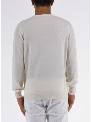 MAGLIONE GIROCOLLO RASATO, 01 BIANCO, small