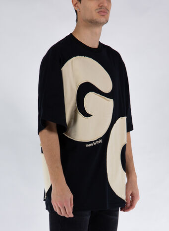 T-SHIRT LOGO OVERSIZE, 02BLACK, small