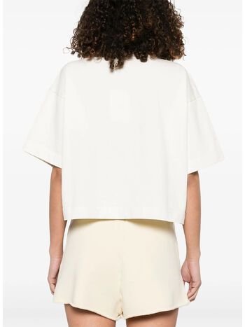 T-SHIRT BOXY CON LOGO IN TONO, 11OS HEAVY CO CREAM, small