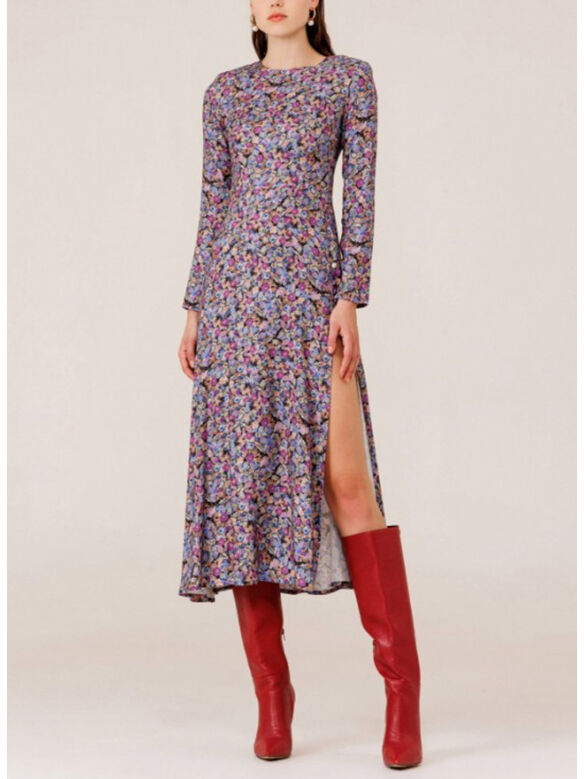 ABITO GIROCOLLO CON SPACCO, MONET PURPLE, medium