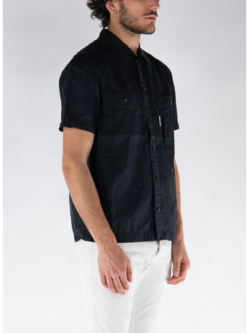 CAMICIA RENO A MANICHE CORTE, 001 BLACK, small