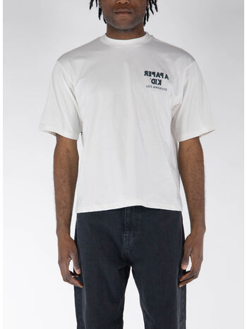 T-SHIRT GIROCOLLO CON STAMPA, 013 CREAM, small