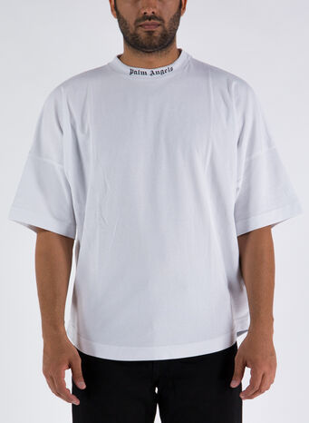 T-SHIRT CLASSIC LOGO OVER TEE, 0110WHITEBLACK, small