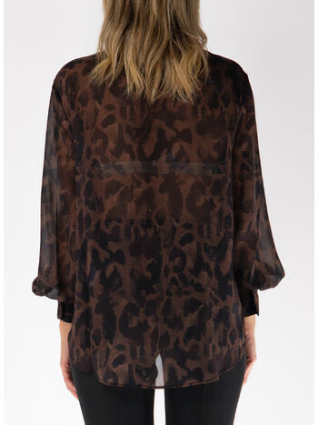 CAMICIA LS SEMITRASPARENTE LEOPARDATA, BROWN, small