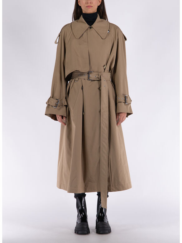 TRENCH OVERSIZE IN COTONE ANTI GOCCIA, 001, medium