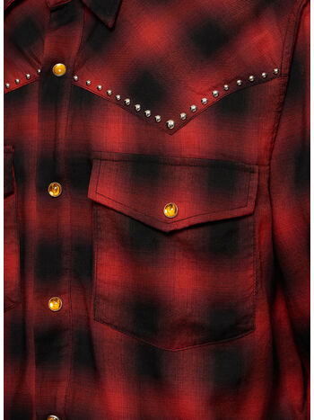 CAMICIA WESTERN CHECK DAN SABLON UNISEX, C0349 RED/BLACK, small