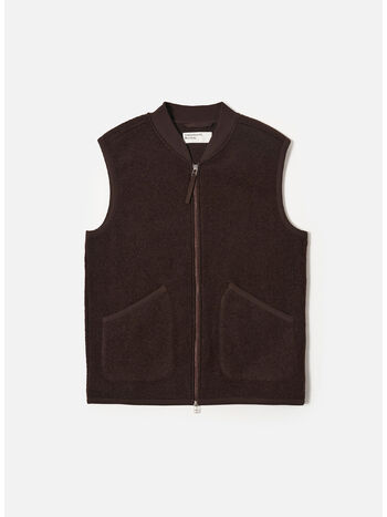 GILET ZIP WAISTCOAT, BROWN, small