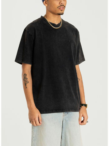 T-SHIRT WBBAINE WASHED TEE, 01 BLACK, small