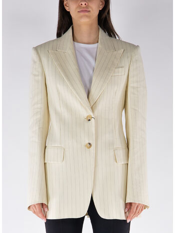 GIACCA BLAZER GESSATO AVERSA, 001 VANIGLIA, small