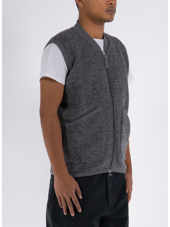 GILET ZIP WAISTCOAT, GREY MARL, small