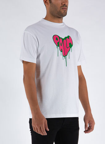 T-SHIRT SPRAY HEART CLASSIC, 0132WHITEFUCH, small