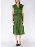 ABITO MIDI IN POPELINE DI COTONE BIOLOGICO STRETCH, 340 EVERGREEN, thumb