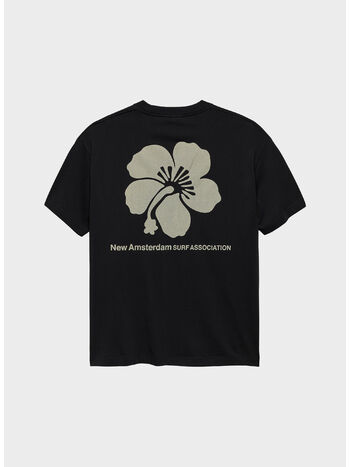 T-SHIRT HIBISCUS, BLACK, small
