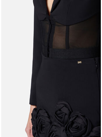 GIACCA BLAZER IN TULLE, 110 NERO, small