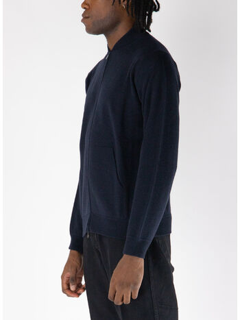 CARDIGAN CON CHIUSURA A ZIP, 891 OLTREMARE, small