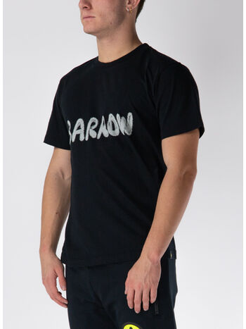 T-SHIRT OVERSIVE CON STAMPA UNISEX, 110 NERO/BLACK, small