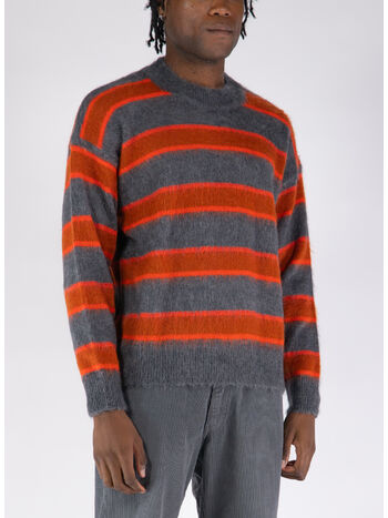 MAGLIONE CREW OVER STRIPE, BC02 ANTRACITE/ARANCIO/CAMMELLO, small