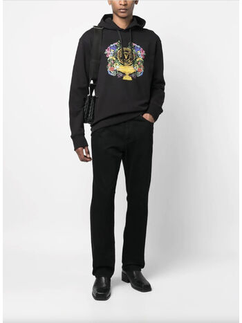 FELPA CON CAPPUCCIO V-EMBLEM GARDEN, , small