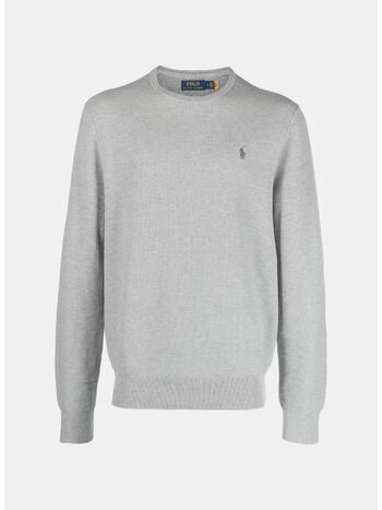 MAGLIONE GIROCOLLO CON LOGO RICAMATO, ANDOVER HEATHER, small