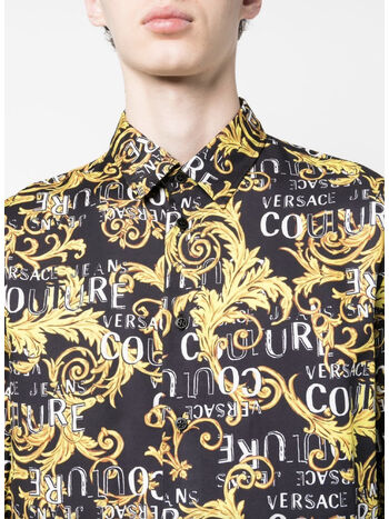 CAMICIA CON STAMPA BAROCCA, G89 BLACK/GOLD, small