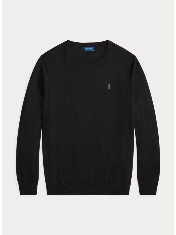 MAGLIONE LOGO RICAMATO, POLO BLACK, large