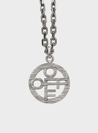 COLLANA CON PENDENTE CON LOGO STRUTTURATO, 7200SILVER, small