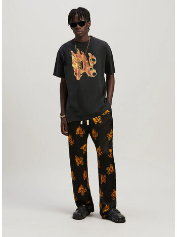 T-SHIRT BURNING MONOGRAM, 1076 BLACK GOLD, small