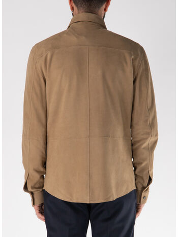GIACCA A CAMICIA CON COLLETTO BUTTON DOWN, 230 KAKI, small