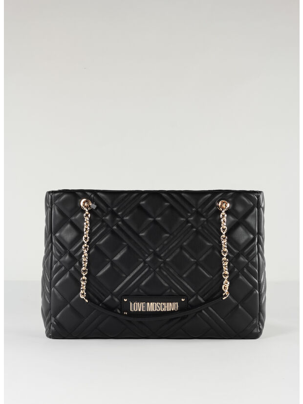 BORSA SHOPPER QUILTED, 000 NERO, large