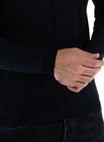 POLO A MANICHE LUNGHE, NERO, small