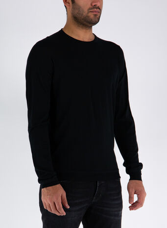 MAGLIA CON GIROCOLLO, NERO, small