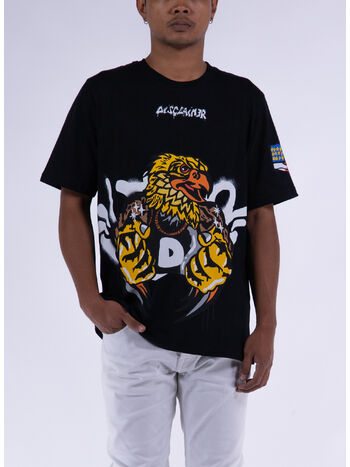 T-SHIRT CON STAMPA SUL DAVANTI, NERO, small