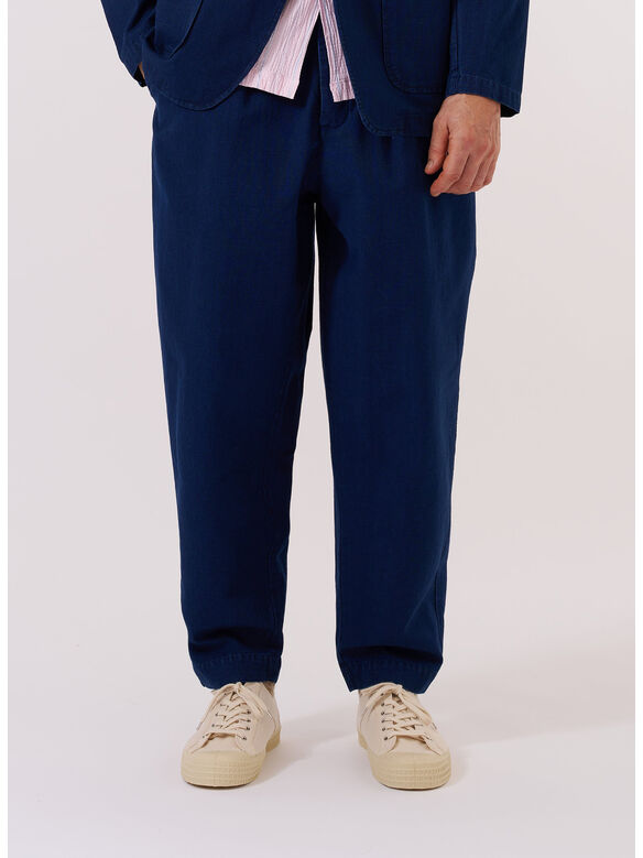 PANTALONE INDIGO KIMSTOP PLEATED TRACK, INDIGO, medium