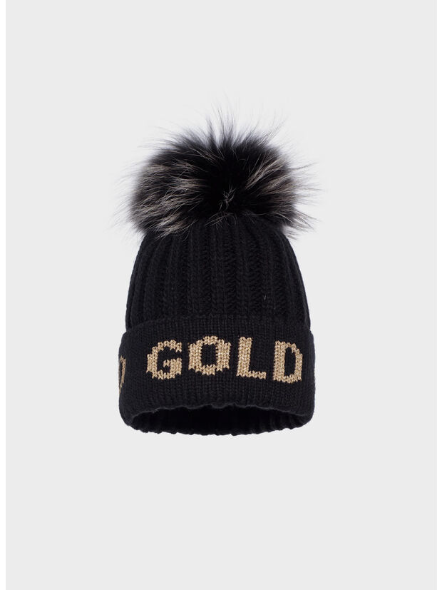 CAPPELLO HODD BEANIE, 9001 BLACK/GOLD, large