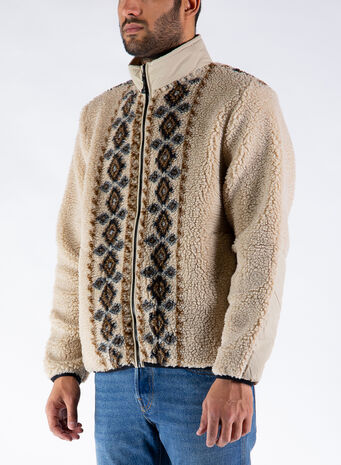 GIUBBOTTO LIMA JACQUARD SHERPA JACKET, BEIGE, small