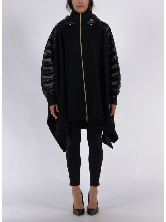 MANTELLA CON MANICHE IMBOTTITE, 9300 NERO, medium