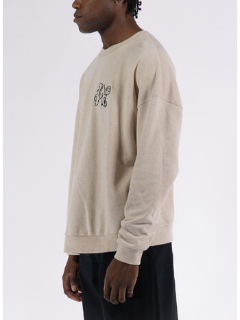 FELPA PA MONOGRAM LINEN CREWNECK, 6110 BEIGE BLACK, small