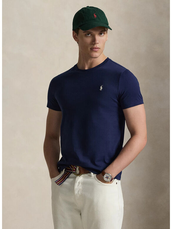 T-SHIRT IN JERSEY CUSTOM SLIM-FIT, NEWPORT NAVY/C8125, medium