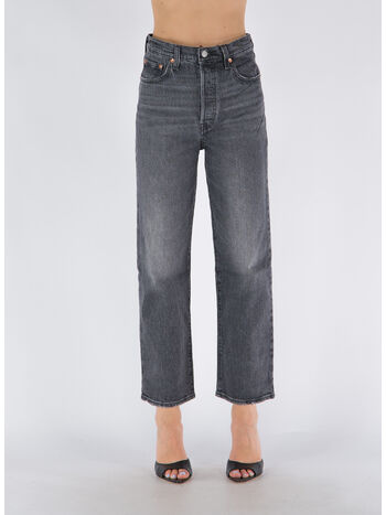 JEANS RIBCAGE STRAIGHT ANKLE, BLACK, small
