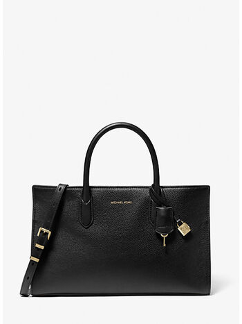 BORSA A MANO SCARLETT MEDIA IN PELLE, 001 BLACK, small