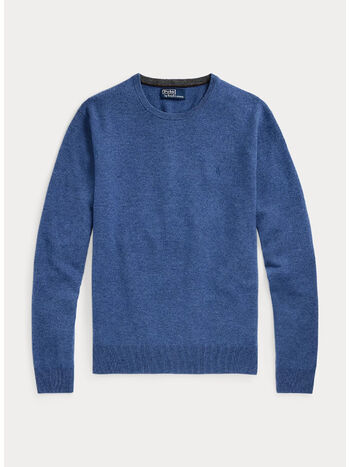 MAGLIONE GIROCOLLO CON LOGO RICAMATO, TIDE POOL BLUE HTHR, small